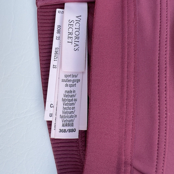 Victoria's Secret VSX Incredible Plunge Sports Bra 36B Rose Racerback Gym NWT - Picture 8 of 8